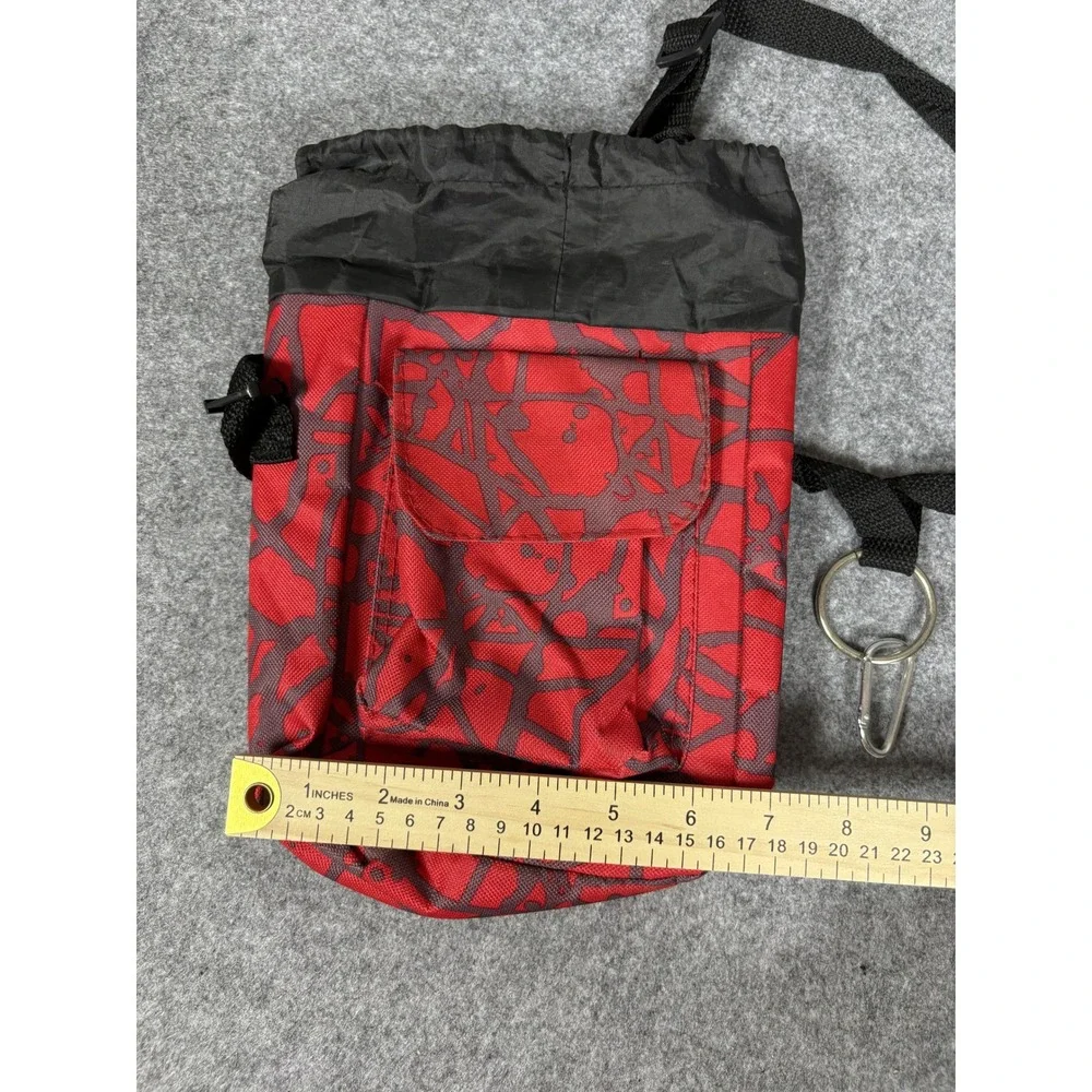 Yaarp Abstract Print Crossbody Utility Pouch One Size Red Black Insulated Bag